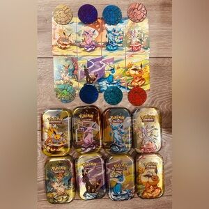 Pokemon Trading Card Tins and Coins Set